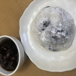 残った黒豆と切り餅☆豆大福